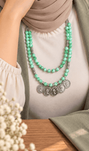 Load image into Gallery viewer, Naira agate statement necklace styled view
