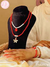 Load image into Gallery viewer, Dina Set - Red And White Stones
