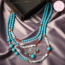Load image into Gallery viewer, Golden Eye Necklace - Turquoise
