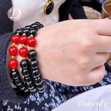 Load image into Gallery viewer, Huda Traditional Set - Onyx and Coral Stone
