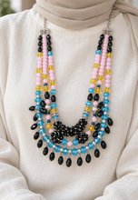 Load image into Gallery viewer, Afnan layered agate and turquoise necklace
