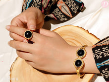 Load image into Gallery viewer, Marwa Agate Set - Gold plated
