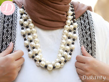 Load image into Gallery viewer, Laurel Necklaces - Pearl with Onyx
