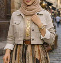 Load image into Gallery viewer, Twisted Circle Necklace - Silver &amp; Gold Plated
