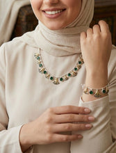 Load image into Gallery viewer, Egyptian Style Lotus Gold and Silver Plated Luxury Necklace and Bracelet

