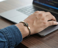 Load image into Gallery viewer, King's Pride Bracelet - Copper &amp; Silver Plated
