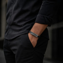 Load image into Gallery viewer, Prestige Steel Bracelet - Leather &amp; Silver Plated
