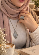 Load image into Gallery viewer, Layan silver-plated jewelry set front view
