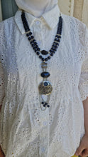 Load image into Gallery viewer, Allah The Greatest Keeper Agate Set - Silver Plated
