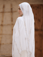 Load image into Gallery viewer, Gailan Scarf - Hand-Embroidered Linen
