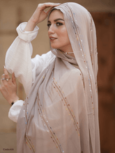 Load image into Gallery viewer, Gailan Scarf - Hand-Embroidered Linen
