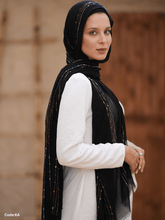 Load image into Gallery viewer, Gailan Scarf - Hand-Embroidered Linen

