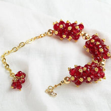 Load image into Gallery viewer, Crystal Carmine Stone With Gold Plated Pendant Set
