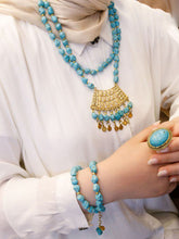 Load image into Gallery viewer, Solf Set - Natural Brook Turquoise Stones With Cardan Pendant
