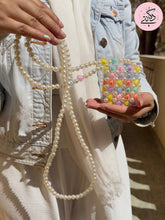 Load image into Gallery viewer, Rahma Airpods Bag - Crystal And Pearl Stones
