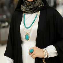 Load image into Gallery viewer, Fatma Pearl and Turquoise Necklace Set
