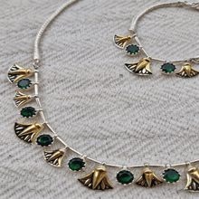 Load image into Gallery viewer, Egyptian Style Lotus Gold and Silver Plated Luxury Necklace and Bracelet
