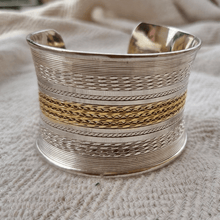 Load image into Gallery viewer, Gold and Silver Plated Nubian Bangle
