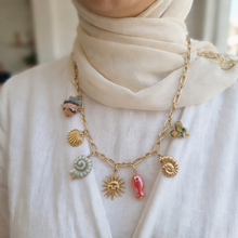 Load image into Gallery viewer, Blue Ocean Summer Necklace - Stainless
