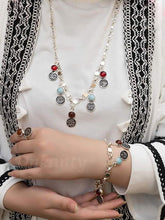 Load image into Gallery viewer, Hoda Set - Onyx And Turquoise Stone
