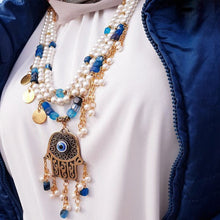 Load image into Gallery viewer, Blue Eyes Pearl Set - Pearl and Agate

