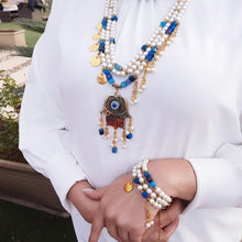 Load image into Gallery viewer, Blue Eyes Pearl Set - Pearl and Agate
